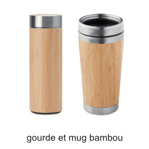 gourde et mug bambou